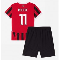 Dětský fotbalový dres AC Milan Christian Pulisic #11 2024-25 Domácí Krátký Rukáv (+ trenýrky)